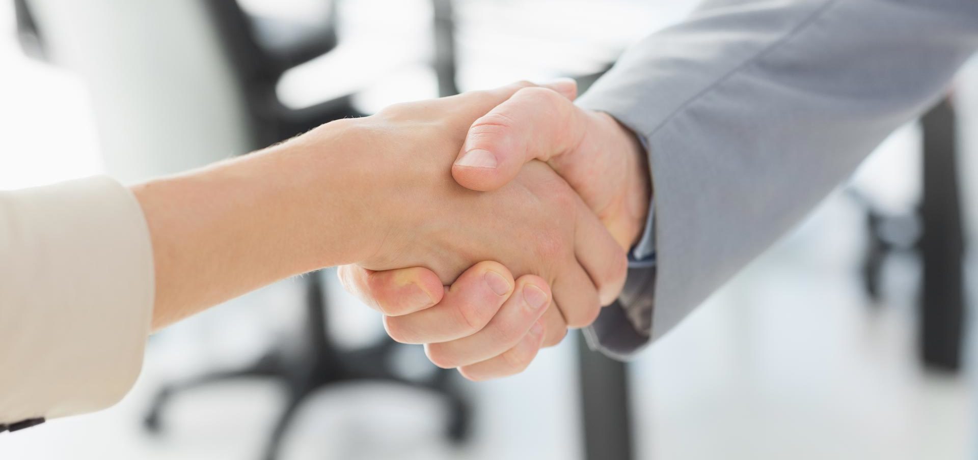 Two business people shaking hands